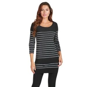 FRANK LYMAN Black and white striped tunic